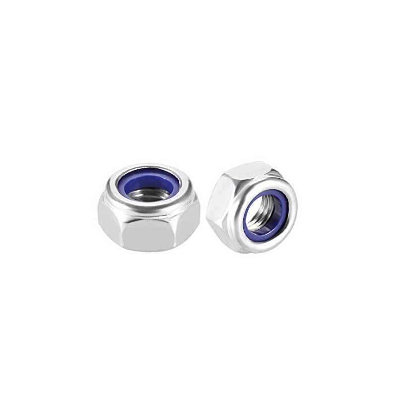 sourcing map Hex Lock Nuts - M10 x 1.5mm Stainless