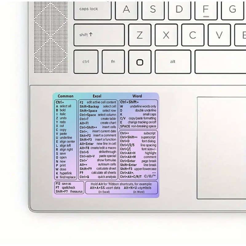 Windows Keyboard Shortcut Stickers with Purple Blue as Keyboard Guide,