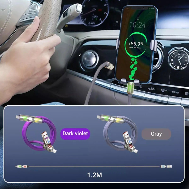 2 Pieces 4 In 1 Data Cable Type-c Fast Charging