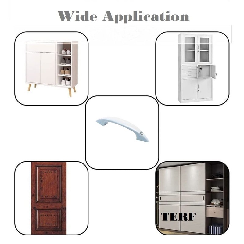 TERF® D-Shape Front Fix Pull Handle 100mm (4 inch) White