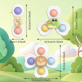 LISOPO Suction Cup Toy Baby, Pack of 3 Baby Toys from 3 Months