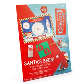 Christmas Jingle Santa's Been Christmas Decorations Kit - with Fake Snow, Santa Claus Footprint Stencil, Rudolph Stencil, Magic Key and Mince Pie Placemat - Father Christmas Accessories for Kids