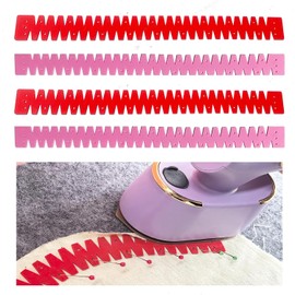 Paquete de 4 dobladillos flexibles de silicona, regla de dobladillo resistente al calor, herramienta de prensa de dobladillo caliente para dobladillos curvos, herramienta de costura para