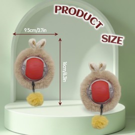 ZITUZY Interaktiver Spielball für Katzen, Elektrisches Katzenspielzeug Ball, Katzenball Elektrisch mit Schnur, Interaktives Spielzeug für Katzen, Chewie Rolling Ball, Katzenspielzeug Elektrisch (Rot)