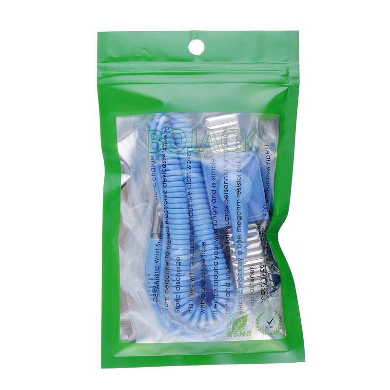 BOJACK Reusable Corded Anti Static Wrist Strap, Fast-Carrying Alligator Clip