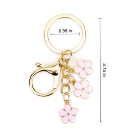 Gallkeat Schlüsselanhänger Blume, Sakura Kawaii Keychain für Mädchen Damen, Anhänger Tasche, Bag Charm, Rosa