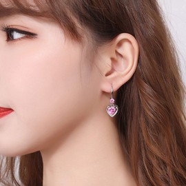 Love Heart Crystal Dangle Earrings for Women Girl Mum Mothers Day Gifts for Her Birthday Jewellery