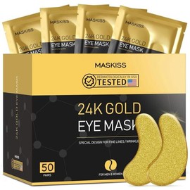 Maskless 마스크리스 24k 골드 언더 패치 50쌍 마스크팩 스킨 케어 제품 퍼프 눈용 용 [Gold Pink Blue 그린 25 Pairs] Maskless 24k Gold Under Patch 50 Pairs Mask Pack Skin Care Product Puff for Eyes [Gold Pink Blue Green 25 Pairs]