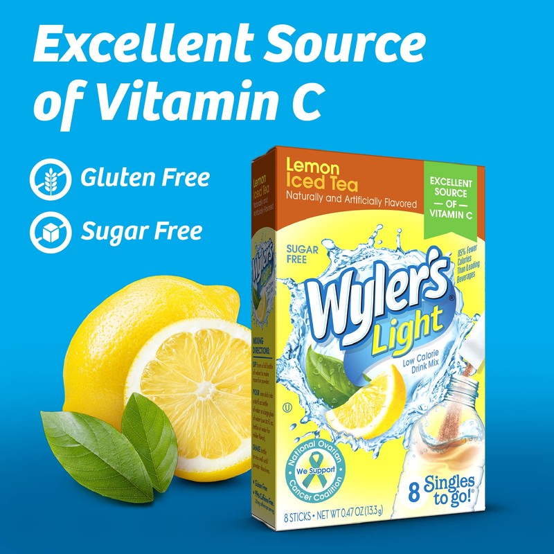 Wyler's Light Singles Water Drink Mix To Go Powder Packets,