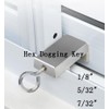 WOODGUILIN 1/8” Standard Hex Dogging Key with Full Loop, Key-Ring