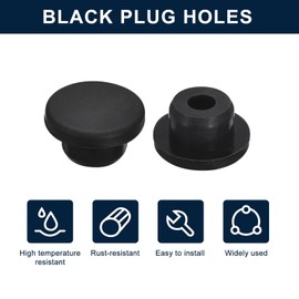 uxcell 10 Pcs Black Plug Holes, Waterproof Rubber Button Plug for 17mm / 0.67" Hole