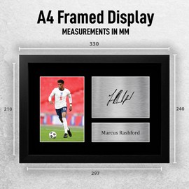 HWC Trading FR A4 Marcus Rashford England Gifts Printed Signed Autograph Picture for Football Fans and Supporters - A4 Framed