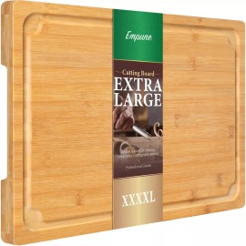 Empune 30 x 20 Extra Large Cutting Board, Turkey Carving Board Bamboo Meat Cutting B...