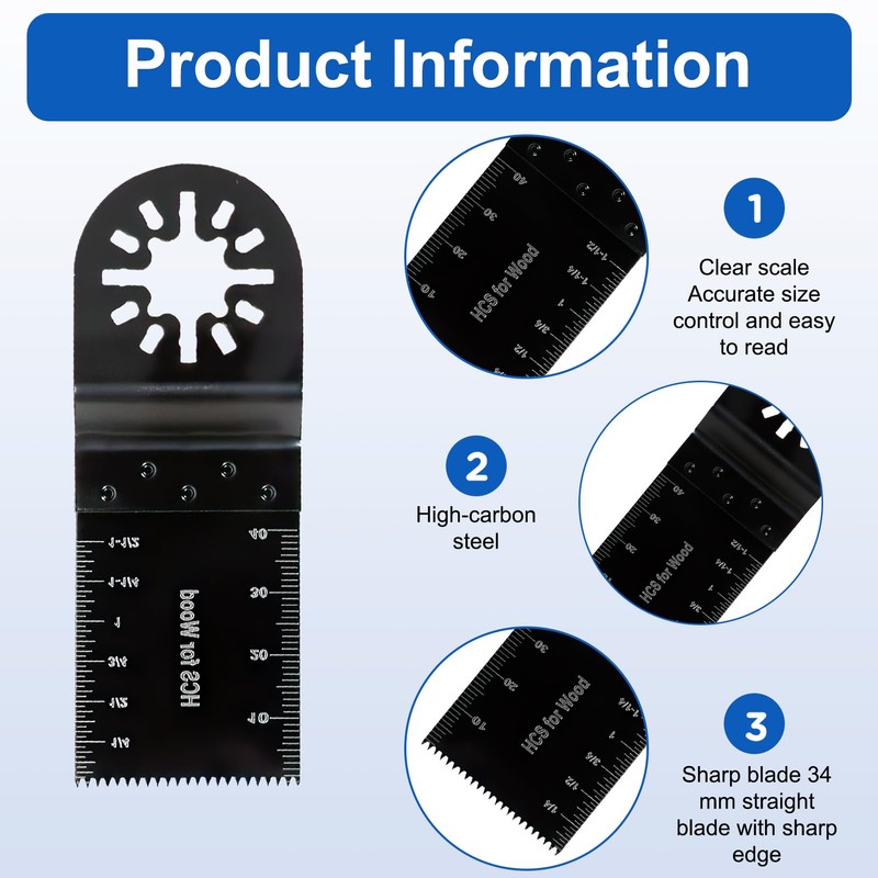 10 Pcs Multi Tool Blades for Oscillating Tools, 35mm Wide
