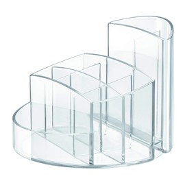 HAN 17460-23, RONDO Desk tidy. Elegant, glossy, premium quality with 9 compartments, transparent crystal-clear