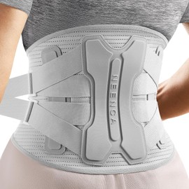 NEENCA Back Brace for Herniated Disc, Lower Back Pain, Lumbar Strain, Adjustable Lumbar Support Belt for Men and Women (Grey, M)
