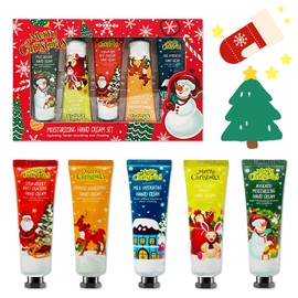 Christmas Hand Cream Gift Set, Mini Hand Cream Women's Gift Set, Hand Cream Gift Set, Moisturising Cream Gift Set for Dry Exfoliating Hands, 5 x 30 ml
