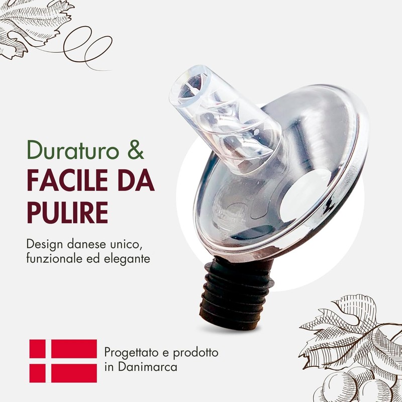 Oxytwister Decanter per Vino, Aeratore 2-in-1, Migliora l'Aroma e Il