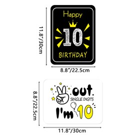 WERNNSAI 10th Birthday Party Decorations - 9PCS Wall Signs Funny Tags for Teens 10 Years Old Party Decor 10th Party Banner Table Centerpieces Door Wall Windows Signs Picture Props for Boys Girls