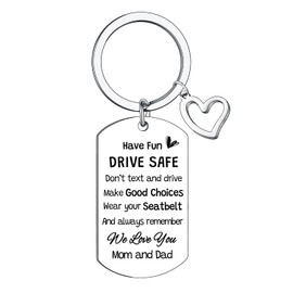 BESPMOSP Drive Safe Gifts for Teen Girls Boys Drive Safe Keyring Funny New Driver Gifts Drive Safe Keychain Stuff for Daughter Son Birthday Gifts Christmas Graduation Gifts Basket Ideas from Dad Mom