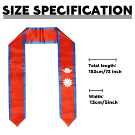 Pasksamtu Nepal Flag Graduation Stole Sash for Study Aboard International Students Abroad Adult Unisex