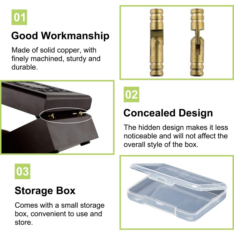 UFURMATE Barrel Hinges, 20 Brass Invisible Hinges Concealed Cylindrical Barrel