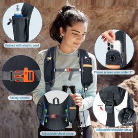 FIORETTO 10L Hiking Backpack for Women Men Mini Packable Backpack Lightweight Small Daypack for Camping Travel Outdoor, Black