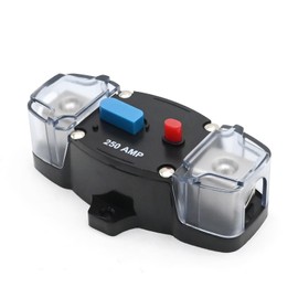 DUZFOREI 250Amp 12-48V DC 250A Circuit Breaker Inverter with Manual Reset, Inline Fuse Holder for Automotive, RV, Marine Use, 0-8 Gauge Car Audio Amplifier