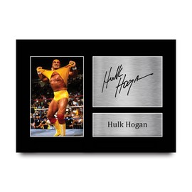 HWC Trading Hulk Hogan A4 Ungerahmt Signiert Gedruckt Autogramme Bild Druck-Fotoanzeige Geschenk Für Wwe Wwf Wrestling-Fans