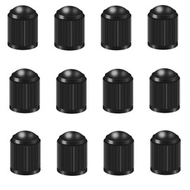 YaoooosF Tire Valve Cap Plastic Tire Air Valve Stem Cap Tire Wheel Rim Dust Cover Air Valve Cap Universal Long Lasting for Automobiles Motorcycles Trucks Pack of 12 Black