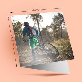 1 x Greeting Card Mountain Bike BMX Trail Racing - Blank Birthday Celebration Anniversary #8657
