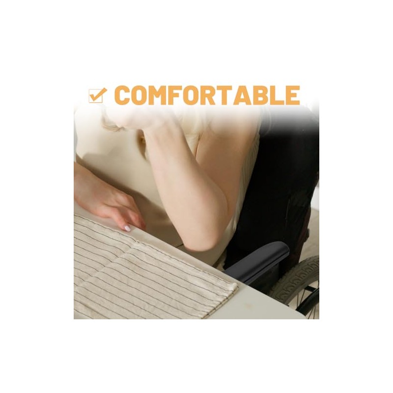 EXCEART Wheelchair Armrest Pads 2 Pcs Black 33.40X5.10X3.00cm