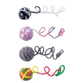 BEIDUOYANG Cat Ball Toy, Cat Toys,Interactive for Cat 1.97"" Yarn with Built-in Colorful Chewing Toy for Kittens Chasing Training Indoor fo, white pink purple