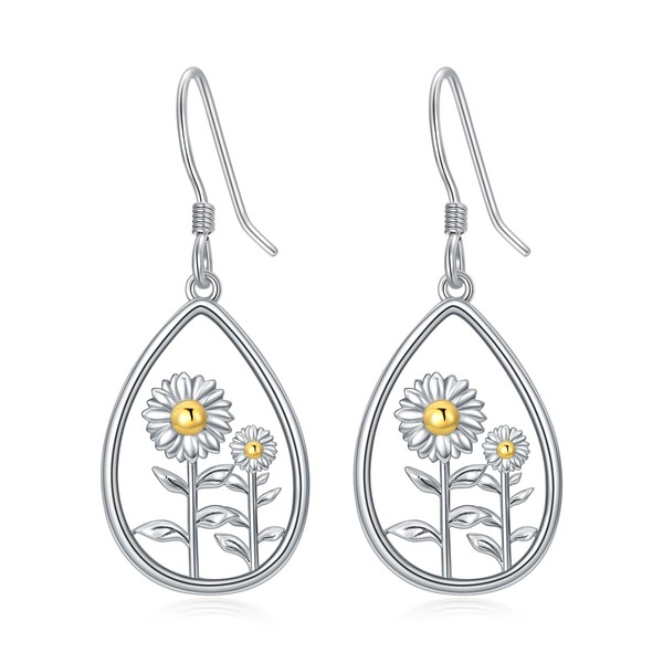 Midari Daisies Earrings for Women 925 Sterling Silver Two Daisy