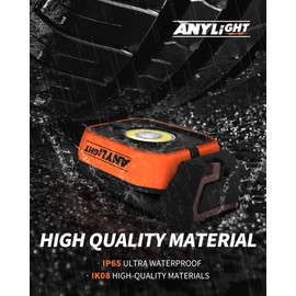 ANYLiGHT Work Light, Magnetic Rechargeable Light with 4 Modes & 150°Rotatable, 1200LM Waterproof Portable Light with 360° Rotating Hook for Emergency Car Repair, Outdoor Work (2 Packs with Hook)