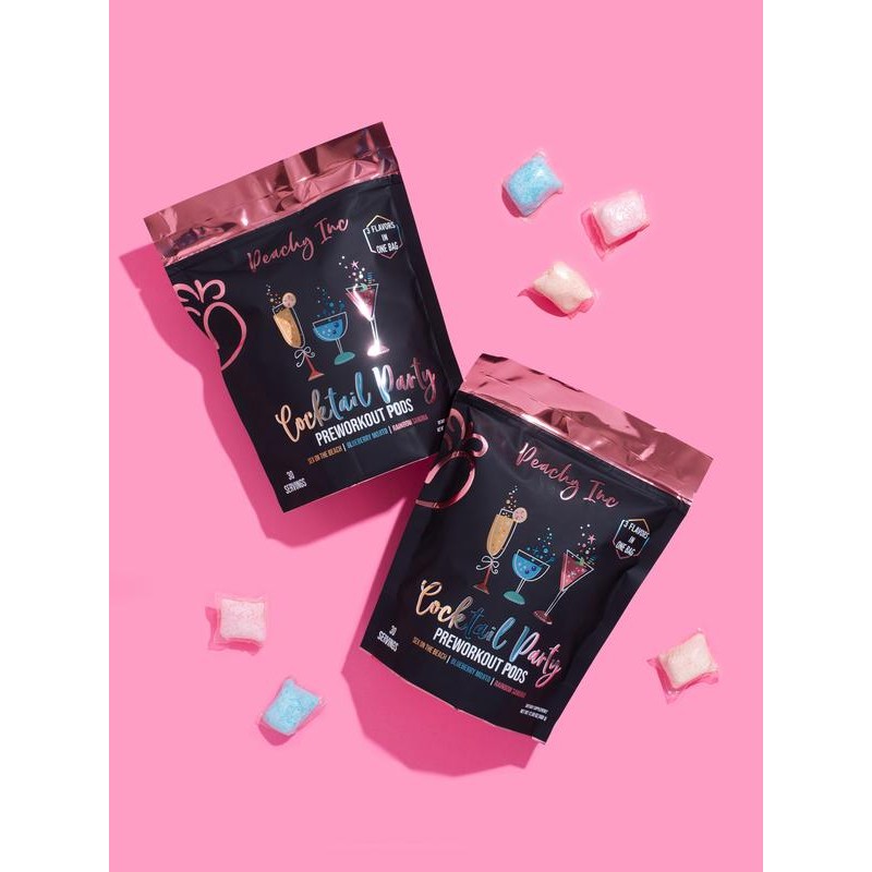 Peachy Nutrition Cocktail Party Pre-Workout Pods Dietary Supplement