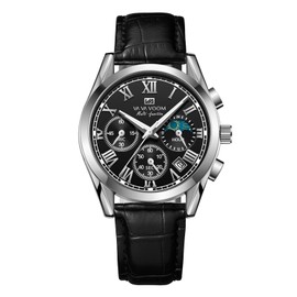 Hannah Martin Men's 6 Hand Multi Function Watch with Date Display Luminous Hands Waterproof Strap Leisure Watch, VA-2751Y