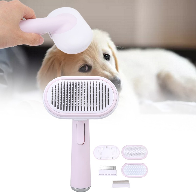 5 in 1 Pet Slicker Brush One Button Hair Removal