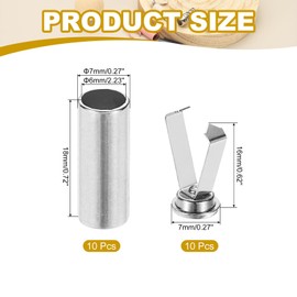 PATIKIL Shoe Lace Tips, 10 Pack Zinc Alloy Shoelace Head Cylindrical Tips Cords End Replacement for Shoestring Repairing Clothes Trouser String DIY, Silver