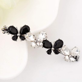 1PC French Butterfly Hair Barrettes and 2PCS Rhinestone Butterfly Hair Clips Bobby Pins Hairpins Accessory for Women (A #)