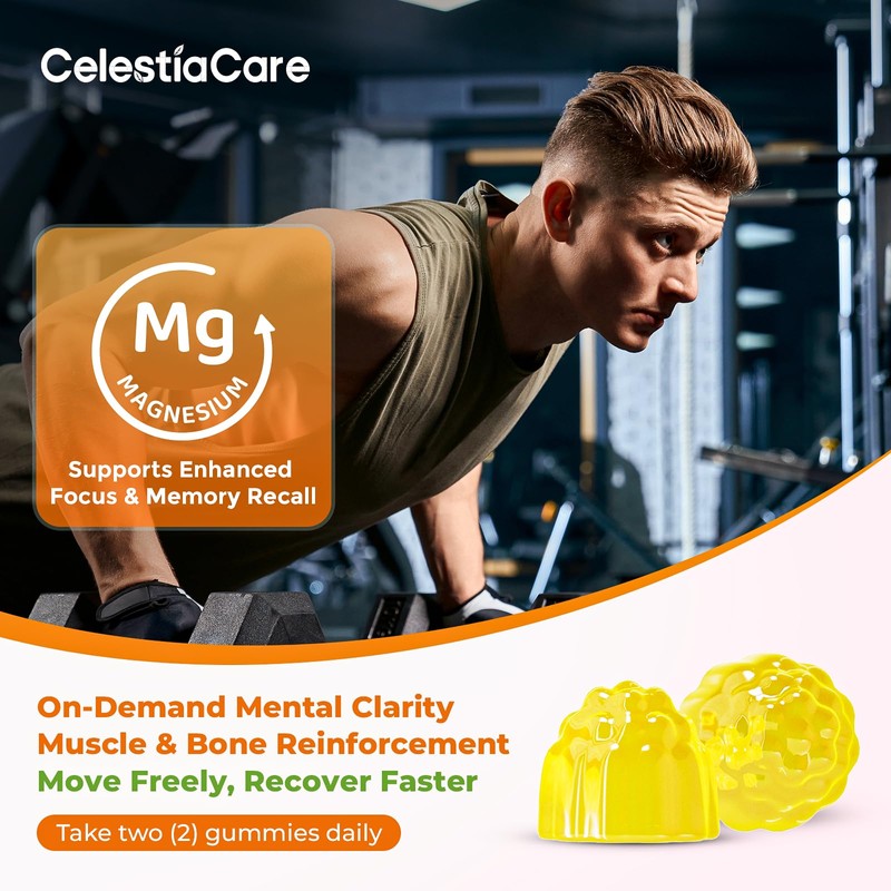 Magnesium Glycinate Gummies 600mg, Sugar Free Magnesium Gummies for Adults