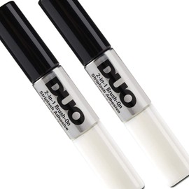DUO 2-in-1 Brush On Eyelash Glue – Dual Ended Strip Lash Adhesive for False Lashes, Dark Tone & White/Clear, 0.18 oz, 2 Pack