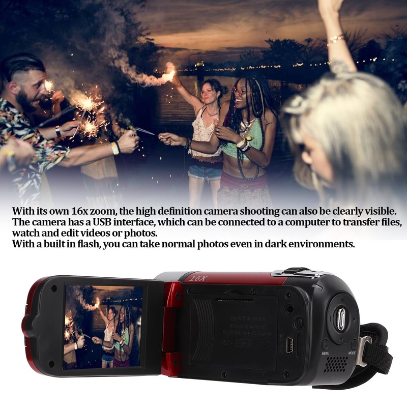 4K 48MP Digital Video Camera Camcorder, 16X Digital Zoom Camera