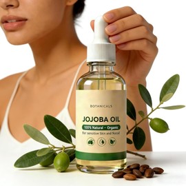 Aceite de Jojoba Puro Prensado en Frío con Gotero 50 ml，Multifuncional Aceite Facial,Vegano, No Grasosa, Hidratación y Nutrición Natural, para Piel, Cabello y Uñas