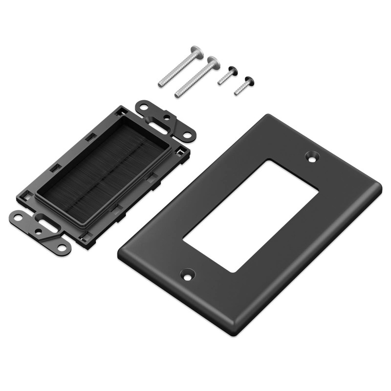 Iwillink Brush Wall Plate (5 Pack), Cable Pass Through Insert