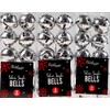 Set Of 30 Silver Christmas Jingle Bells Tree Decorations Or