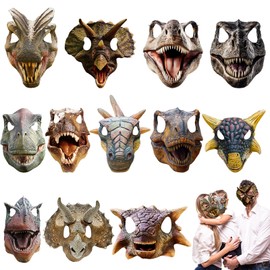 Minatee 24 Pieces Jurassic Dinosaur Masks Birthday Decorations for Kids Party Supplies Animal Party Mask Theme Birthday Gifts for Boys Girls