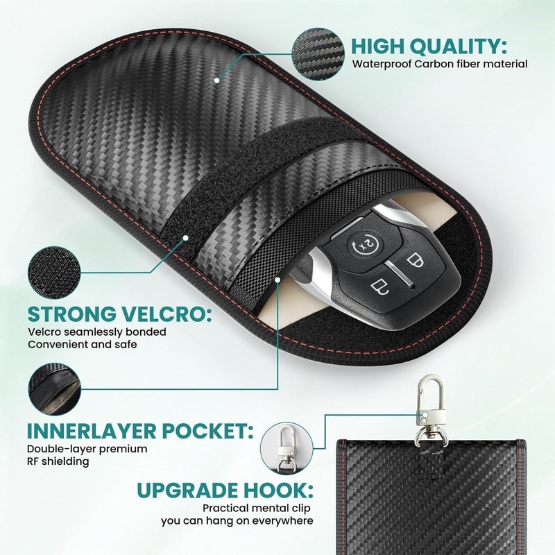 2 Pcs Faraday Case Vertical, Car Key Fob Protector, RFID
