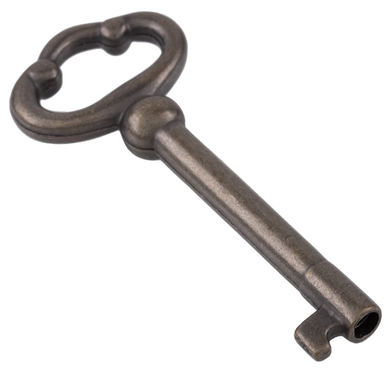 UNIQANTIQ HARDWARE SUPPLY Antique Brass Plated Hollow Barrel Skeleton Key