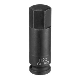 uxcell 22mm Hex Impact Bit Socket H22 1/2" CR-MO Steel Phosphate Black Impact Drive Hex Bit Sockets Lengthen Hex Screwdriver Socket Adapter for Auto Mechanics Work Repair Maintain